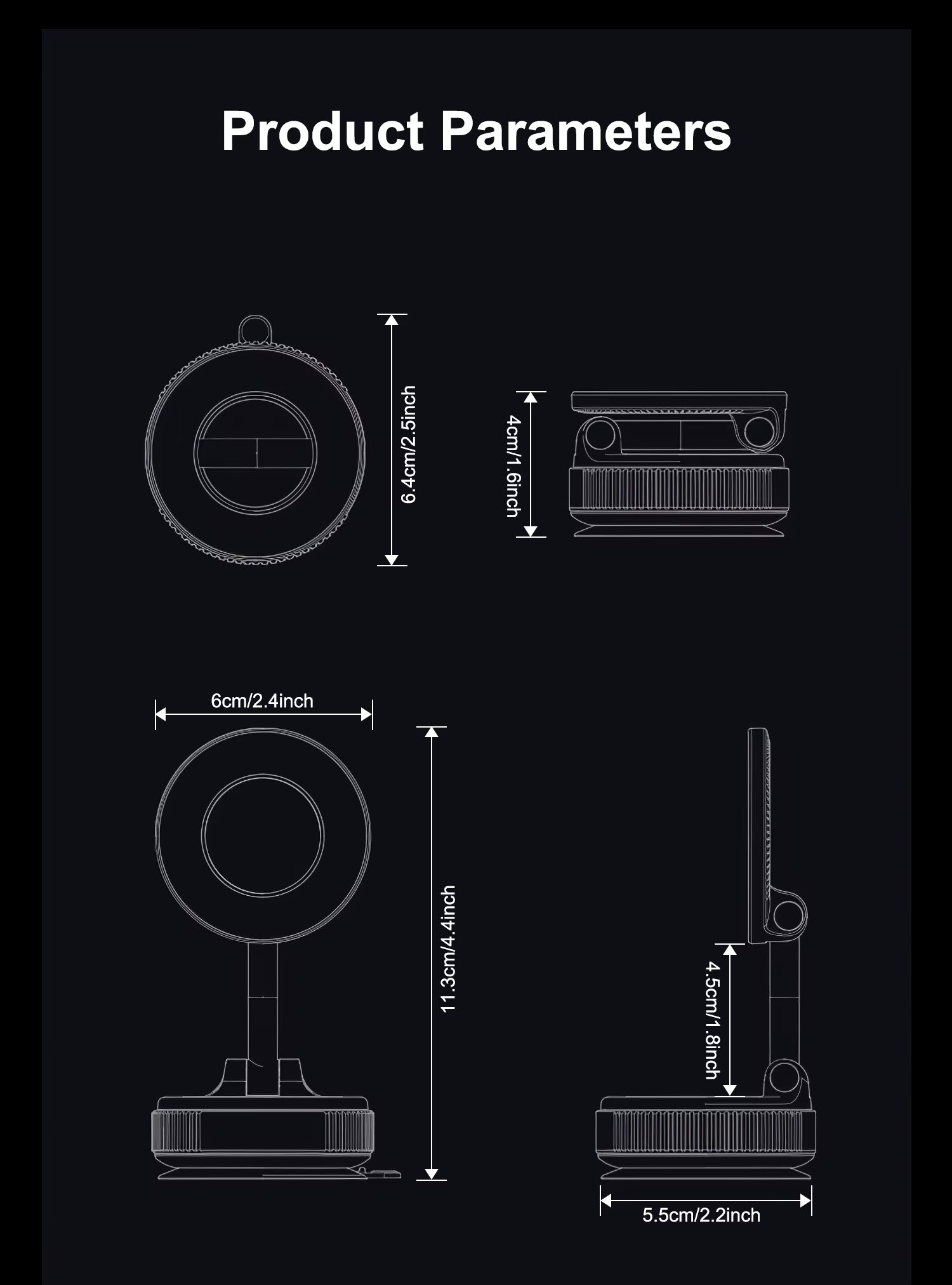 360° Magnetic Car Phone Holder — Strong Vacuum Suction Mount