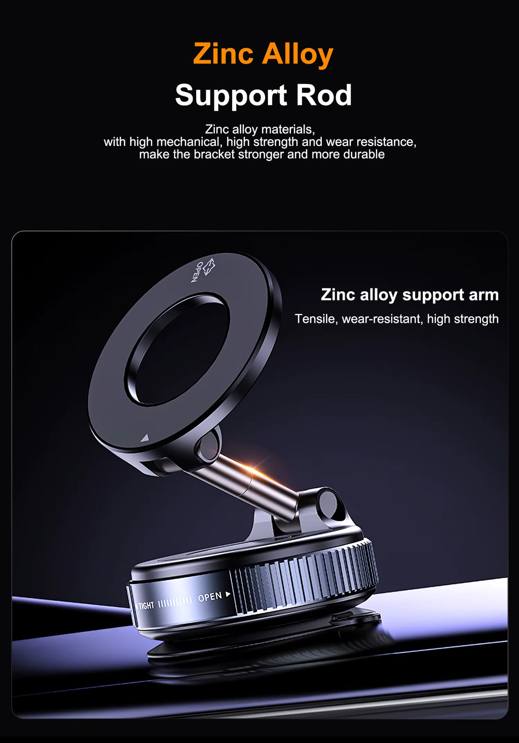 360° Magnetic Car Phone Holder — Strong Vacuum Suction Mount